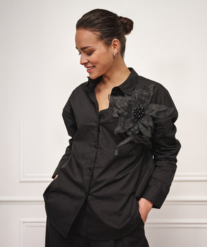 Chemisier EsQualo avec Grand Patch Fleur