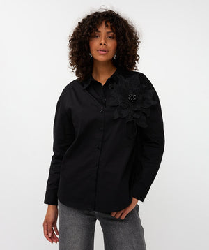 Chemisier EsQualo avec Grand Patch Fleur