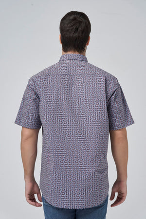 Leo Chevalier Non Iron Dark Multi Diamond Print Shirt