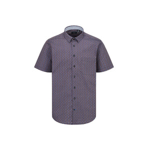 Leo Chevalier Non Iron Dark Multi Diamond Print Shirt