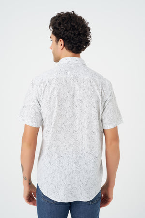 Leo Chevalier Grey Abstract Print Non-Iron Shirt