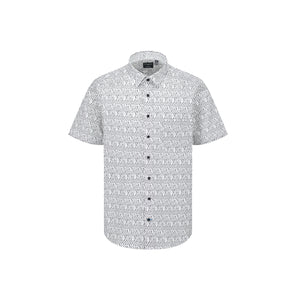 Leo Chevalier Grey Waves Print Non-Iron Shirt
