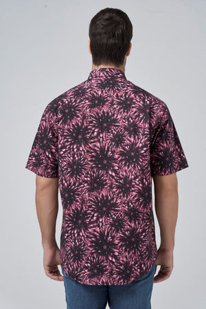 Leo Chevalier Large Red Print Non-Iron Shirt