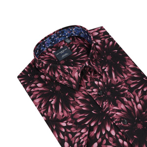 Leo Chevalier Large Red Print Non-Iron Shirt