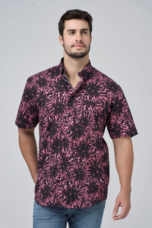 Leo Chevalier Large Red Print Non-Iron Shirt