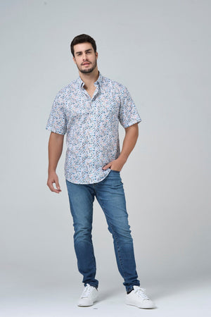 Leo Chevalier Pastel Floral Print Non Iron Shirt
