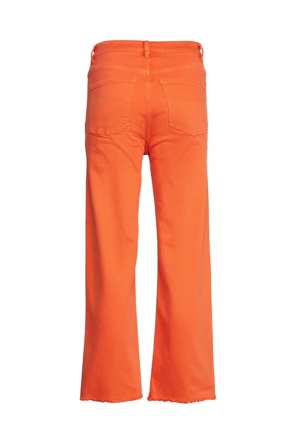 High-rise straight leg trousers with Raw Edge 28" Length