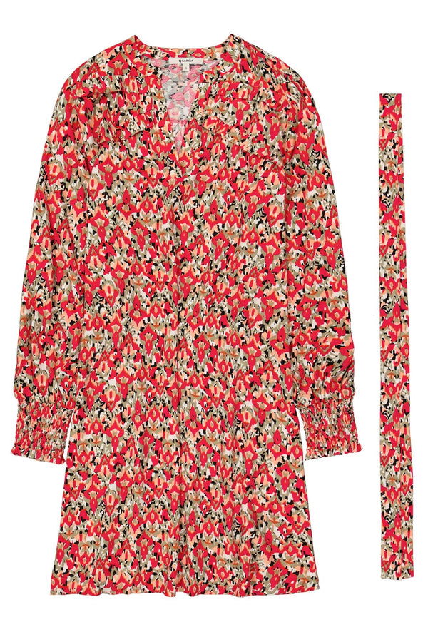 Cheerful Print Dress with removable Belt