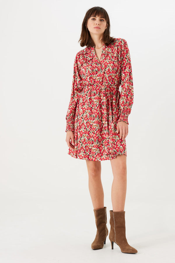 Cheerful Print Dress with removable Belt