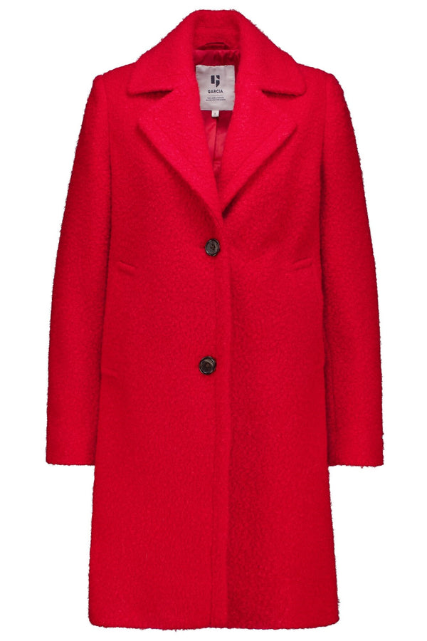 Garcia Red Bouclé Coat