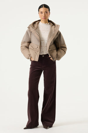 Garcia Short Brown Puffer with Contrast