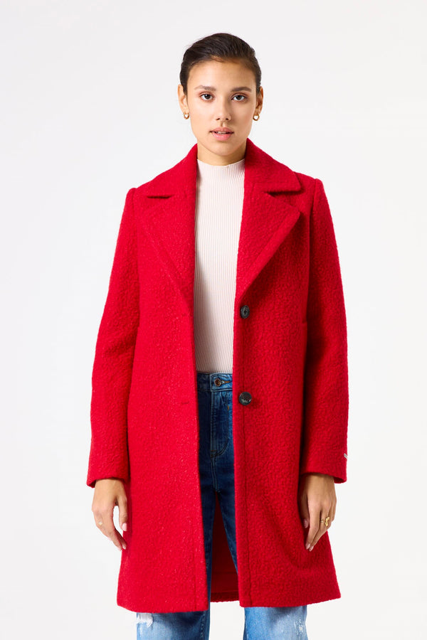 Garcia Red Bouclé Coat