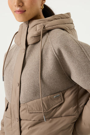 Garcia Short Brown Puffer with Contrast