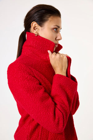 Manteau bouclé rouge Garcia