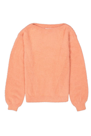 Pull duveteux rose saumon Garcia