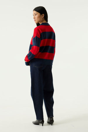Garcia Red and Navy Polo Sweater