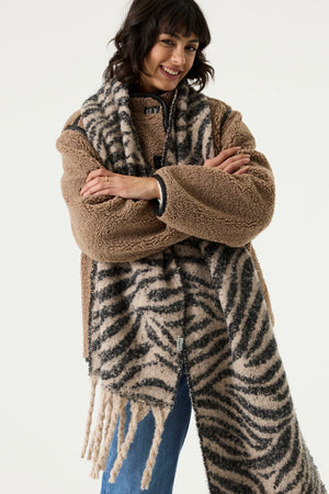 Garcia Extra Long Ladies Zebra Print Scarf