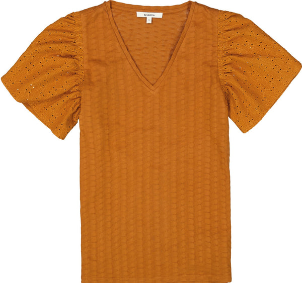 T-shirt with Open Work Sleeves