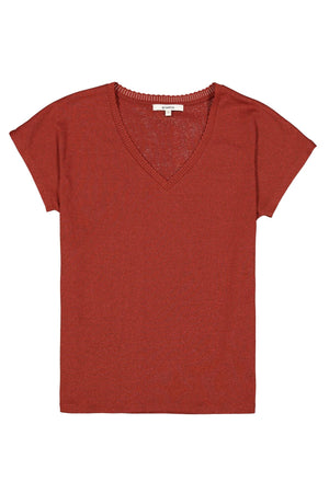 Garcia Metallic Yarn Chili Bush V-Neck T-Shirt