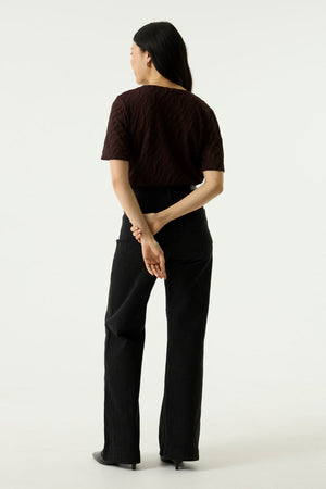 Garcia Brown T-Shirt with Wavy Stiching