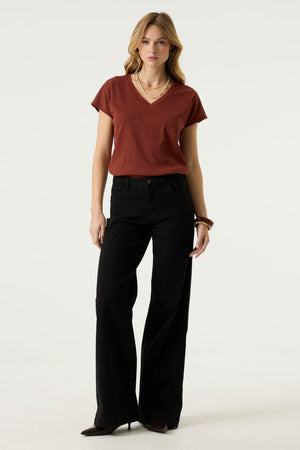 Garcia Metallic Yarn Chili Bush V-Neck T-Shirt