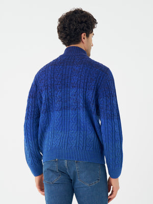 Pull à col montant zippé 1/4 Leo Chevalier Cable Gradient