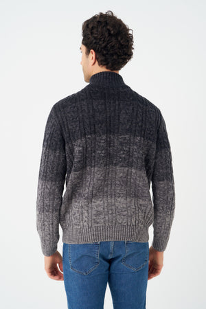 Pull à col montant zippé 1/4 Leo Chevalier Cable Gradient