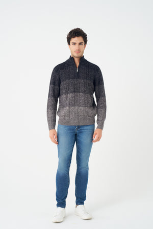 Pull à col montant zippé 1/4 Leo Chevalier Cable Gradient