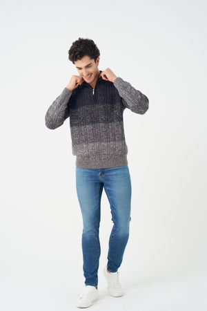 Pull à col montant zippé 1/4 Leo Chevalier Cable Gradient
