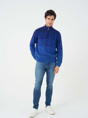 Pull à col montant zippé 1/4 Leo Chevalier Cable Gradient