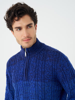 Pull à col montant zippé 1/4 Leo Chevalier Cable Gradient