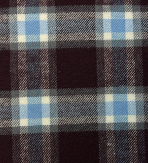 Chemise en flanelle bleu et bordeaux Leo Chevalier