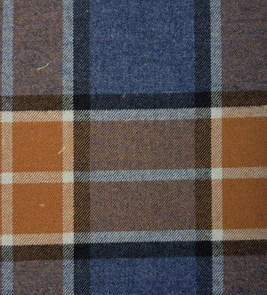 Chemise en flanelle orange et bleu Leo Chevalier