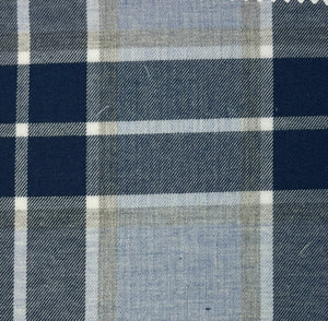 Chemise à carreaux bleu clair à manches longues en flanelle Leo Chevalier