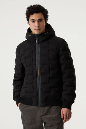 Garcia Padded Puffer Jacket with Brick Pattern Stitching
