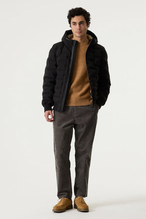 Garcia Padded Puffer Jacket with Brick Pattern Stitching