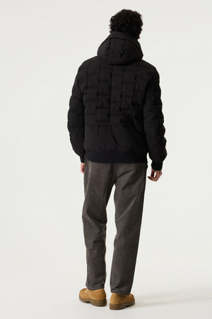 Garcia Padded Puffer Jacket with Brick Pattern Stitching
