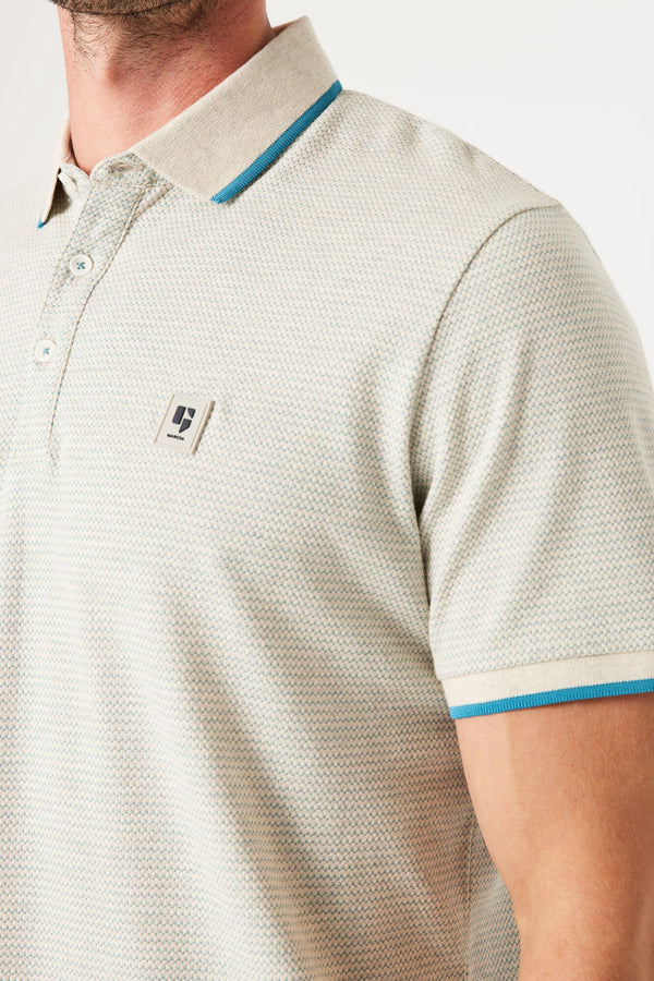 Solid Polo with Ribbed Trim