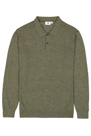 Garcia Knitted Olive Green Polo Sweater