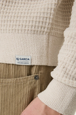 Garcia Waffle Knit Off White Sweater