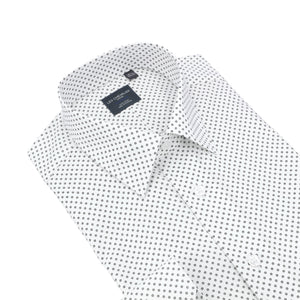 Chemise habillée 100 % coton à pois noirs Leo Chevalier sans repassage