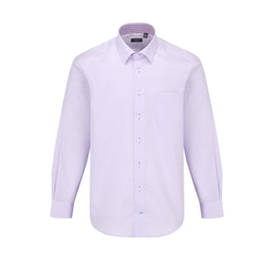 Leo Chevalier 100% Cotton Mauve Jaquard Non-Iron Dress Shirt
