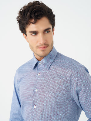 Col roulé sans repassage en coton élasthanne coupe standard pour homme