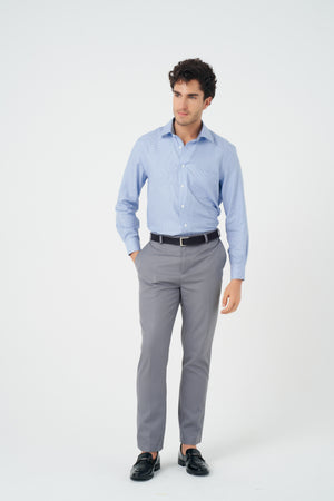 Col roulé sans repassage en coton élasthanne coupe standard pour homme