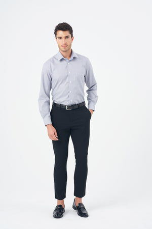 Col roulé sans repassage en coton élasthanne coupe standard pour homme