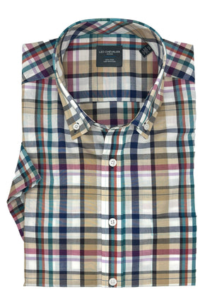 T-shirt à col boutonné 100 % coton sans repassage pour homme