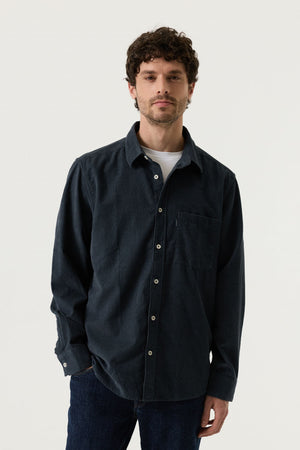Garcia Navy Corduroy Shirt with Chest Pocket