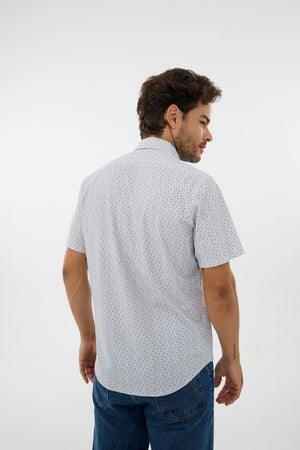 Chemise à manches courtes en maille extensible pour homme