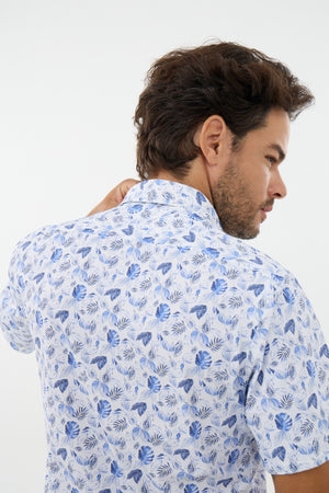 Leo Chevalier Light Jungle Print Performance Stretch Knit Shirt