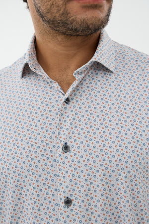 Chemise à manches courtes en maille extensible pour homme
